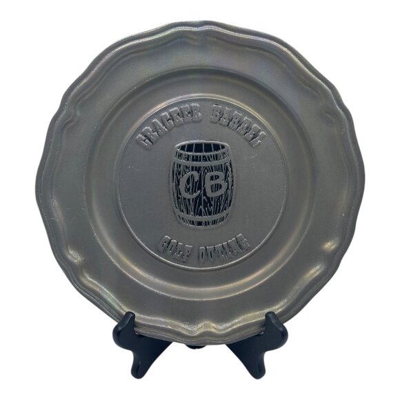 Vintage Cracker Barrel Golf Outing Carson Pewter Plate Home Decoration 10" USA - Picture 1 of 9